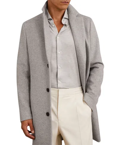 Reiss Men's Gable Removable-padded-gilet Wool-blend Single-breasted Overcoat In Silver