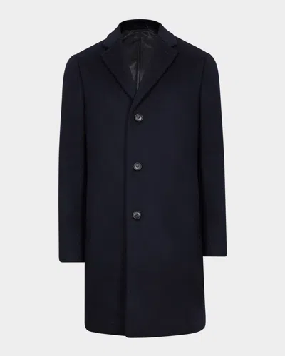 Reiss Gable Overcoat In Navy