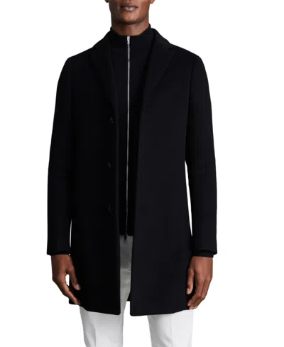 Reiss Men's Gable Wool-blend Single-breasted Regular-fit Overcoat In Black