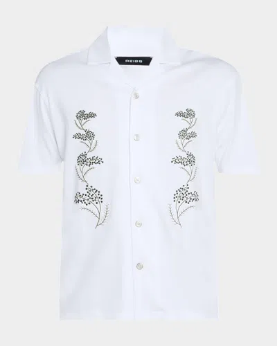 Reiss Men's Goya Floral Embroidered Camp Shirt