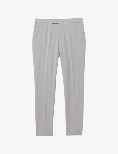 Reiss Mens Grey Found Slim-leg Mid-rise Stretch-woven Trousers