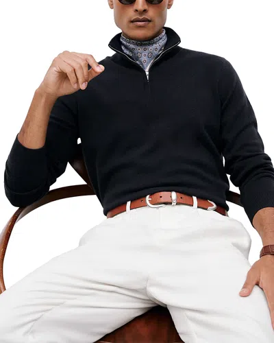 Reiss Men's Half Zip Cashmere Sweater In Black