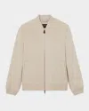 Reiss Stone Brushed Wool-blend Bomber Jacket In Stone