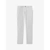 Reiss Mens Ice Grey Pitch Slim-leg Washed-finish Stretch-cotton Chinos