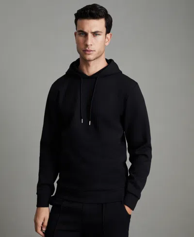 REISS MEN'S INTERLOCK JERSEY DRAWSTRING HOODIE