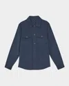 Reiss Mens Kai Twin-pocket Regular-fit Corduroy Overshirt Airforce Blue Xs In Blue