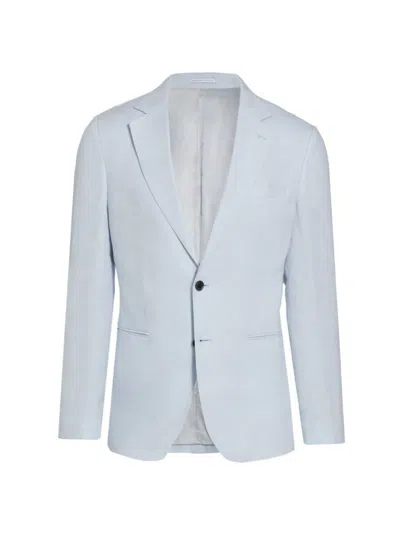 Reiss Men's Kin B Linen Two-button Blazer In Soft Blue