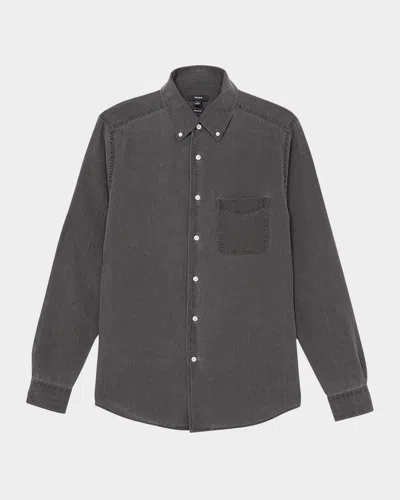Reiss Men's Kittle Denim Button-down Shirt In Washed Black