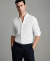 Reiss Men's Linen Button-through Shirt In White