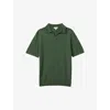 Reiss Duchie Short Sleeve Merino Wool Polo Sweater In Lizard Green