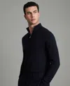 Reiss Men's Merino Wool Half-zip Funnel Neck Sweater In Blue