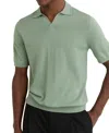 Reiss Duchie Short Sleeve Open Collar Merino Polo Shirt In Green