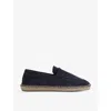 Reiss Mens Navy Cannes Slip-on Suede Espadrille Loafers