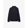 Reiss Mens Navy Illinois Half-zip Regular-fit Stretch-woven Jumper In Navy