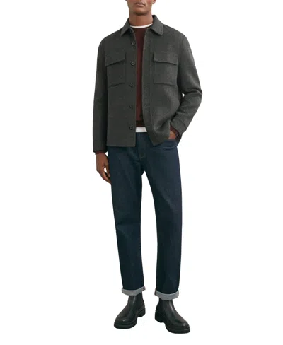 Reiss Men's Net Wool-blend Regular-fit Shirt Jacket In Gray