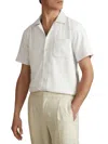 Reiss Nitus Herringbone Regular Fit Button Down Camp Shirt