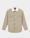 Reiss Mens Nix Borg-collar Regular-fit Wool-blend Overshirt Oatmeal In Neutral