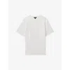 Reiss Mens Off White Wick Textured Stretch-woven T-shirt