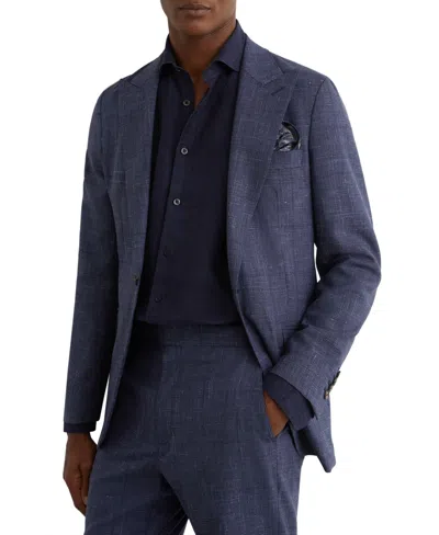 Reiss Men's Penso Wool-blend Check Single-breasted Classic-fit Suit Blazer In Blue