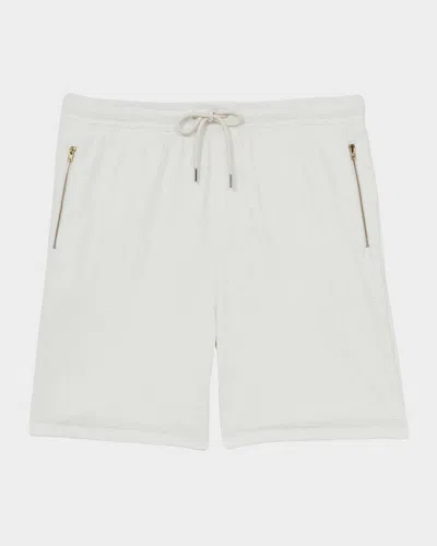 Reiss Off White Cotton Textured Cuban-collar Shirt