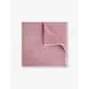 Reiss Mens Pink Liam Polka-dot Logo-print Silk Pocket Square