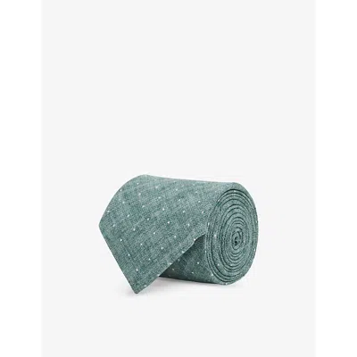 Reiss Mens Pistachio Melan Lateran Polka-dot Silk Tie In Pistachio Melan