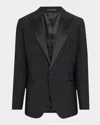 Reiss Mens Black Poker Single-breasted Slim-fit Stretch-wool Blend Suit Jacket In Black