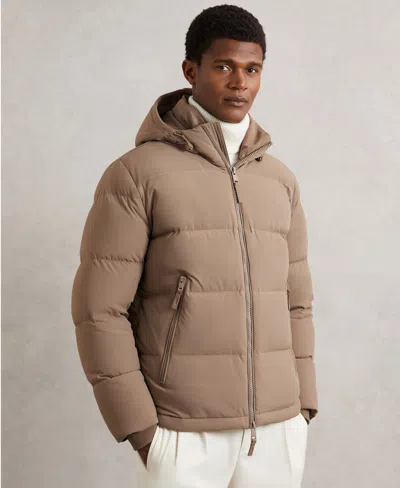 REISS MEN'S QUILTED ZIP-THROUGH PUFFER JACKET