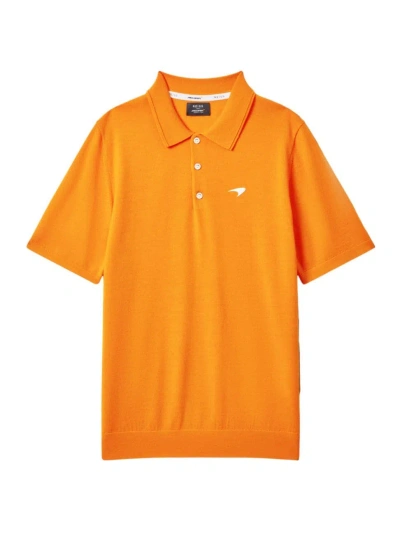 Reiss X Mclaren F1 Team Crypto Mercerized Cotton Polo Shirt In Papaya