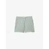 Reiss Cable Zig-zag Regular-fit Stretch Recycled-polyester Swim Shorts In Sage