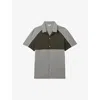 Reiss Mens Sage Green Gi-block Cotton Shirt