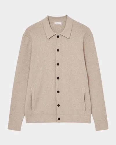 REISS MEN'S SAINT RIBBED CARDIGAN