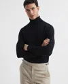 Reiss Men's Slim Fit Merino Wool Roll Neck Sweater In Black