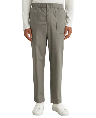 Reiss Snap Cotton Blend Tapered Pants In Gray