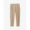Reiss Mens Soft Camel Brow Brighton Relaxed-fit Turn-up Stretch Recycled-polyester Trousers In Soft Camel Brow