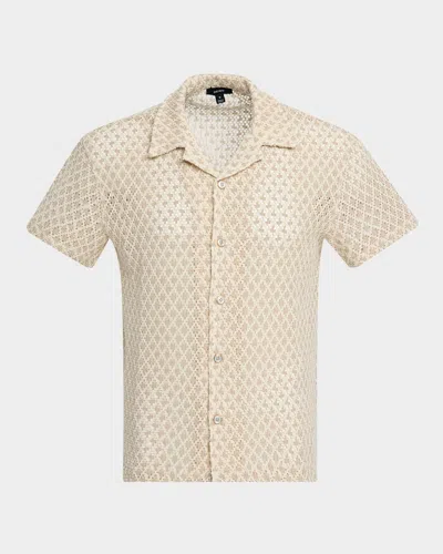 Reiss Men's Sterling Crochet Camp Shirt