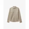 Reiss Stone Arlo Cotton Canvas Overshirt In Stone
