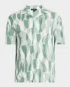 Reiss Taro Textured Printed Cuban Shirt In Multi