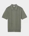 Reiss Mens Tay Pointelle-knit Modal And Cotton-blend Shirt Sage