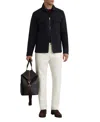 Reiss Navy Technical Quilted Zip-front Overshirt In Black