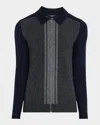 Reiss Tennant Wool Color Block Regular Fit Cardigan In Navygrey