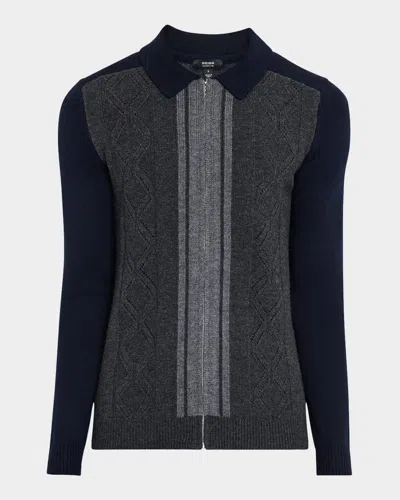 REISS MEN'S TENNANT COLORBLOCK ZIP SWEATER