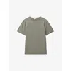 Reiss Vetiver Caspian Mercerised Cotton Crew Neck T-shirt In Vetiver
