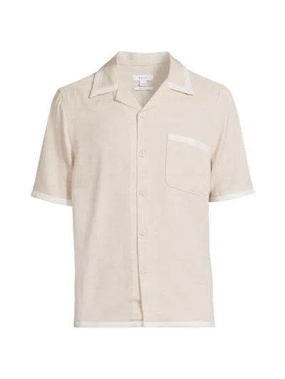 Reiss Men's Vitan Camp Shirt In Oatmeal White