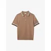 Reiss Warm Taupe 9-13 Yrs Half-zip Polo Shirt In Warm Taupe