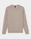 Reiss Wheat Melange Merino Wool Crew Neck Jumper In Wheat Melange