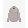 Reiss Chaser Twin-pocket Brushed Stretch-woven Overshirt In Oatmeal