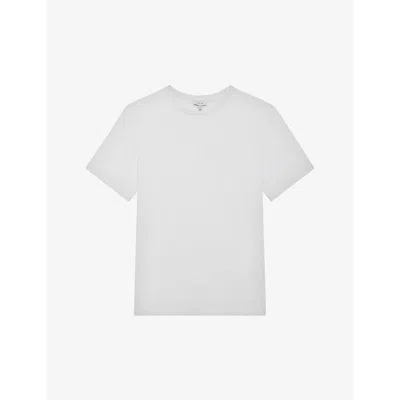 REISS MENS WHITE BLESS CREWNECK COTTON-JERSEY T-SHIRT,63472845