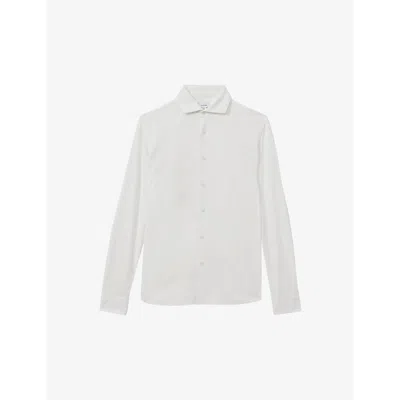 Reiss Mens White Bobby Slim-fit Long-sleeve Woven Shirt