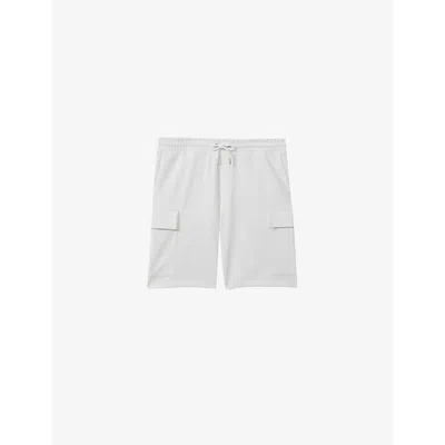 Reiss Mens White Oliver Patch-pocket Stretch-woven Shorts